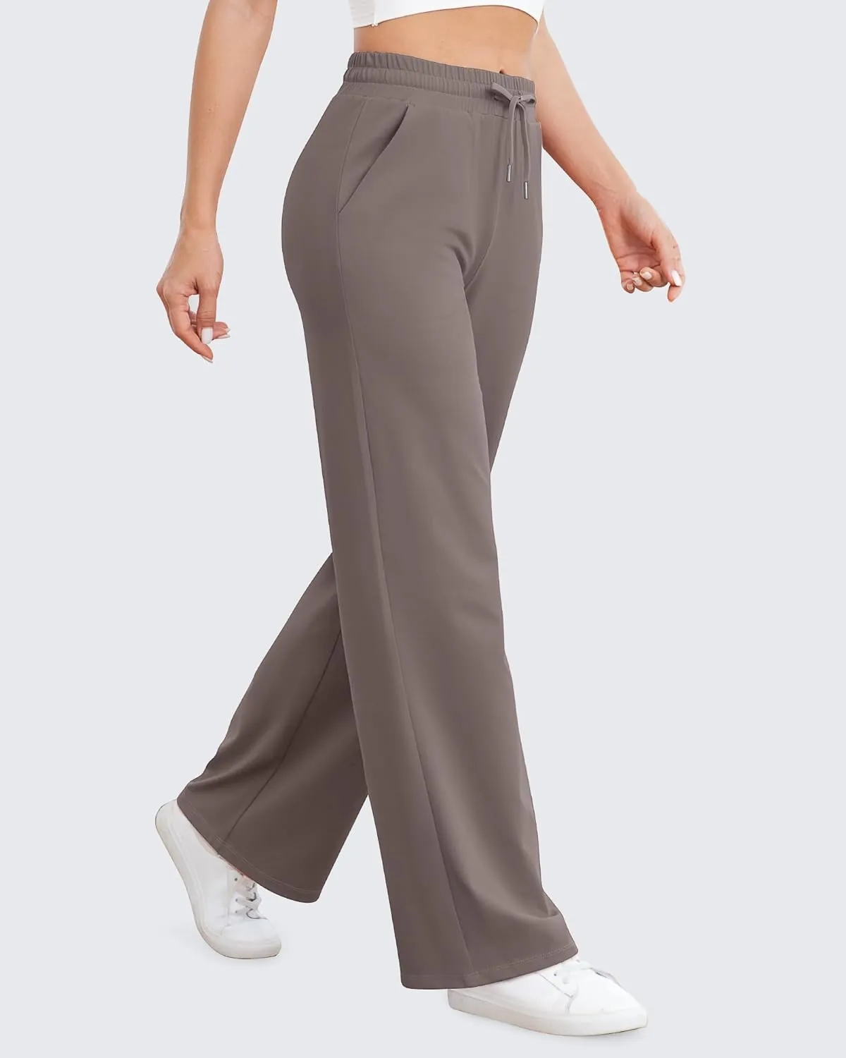 G4Free Wide Leg Yoga Pants with Pockets for Women Sweatpants Casual Drawstring Stretch Pants Petite/Regular/Tall