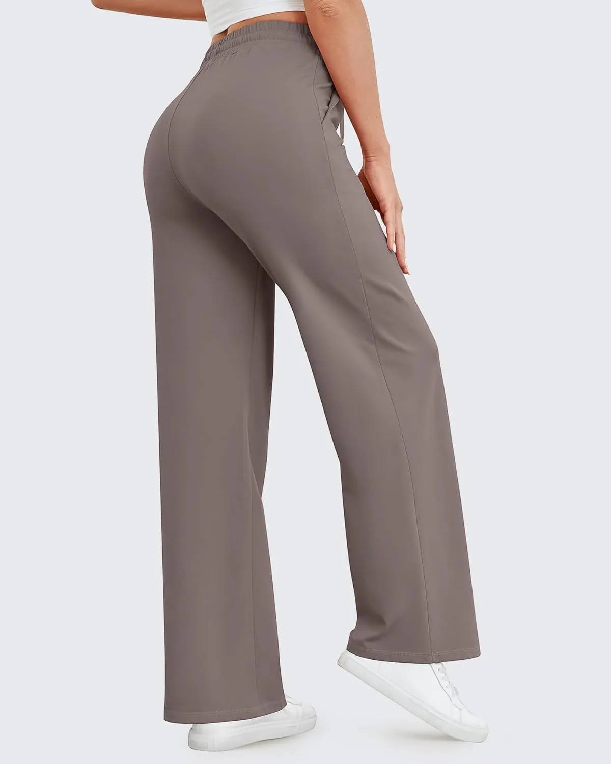 G4Free Wide Leg Yoga Pants with Pockets for Women Sweatpants Casual Drawstring Stretch Pants Petite/Regular/Tall