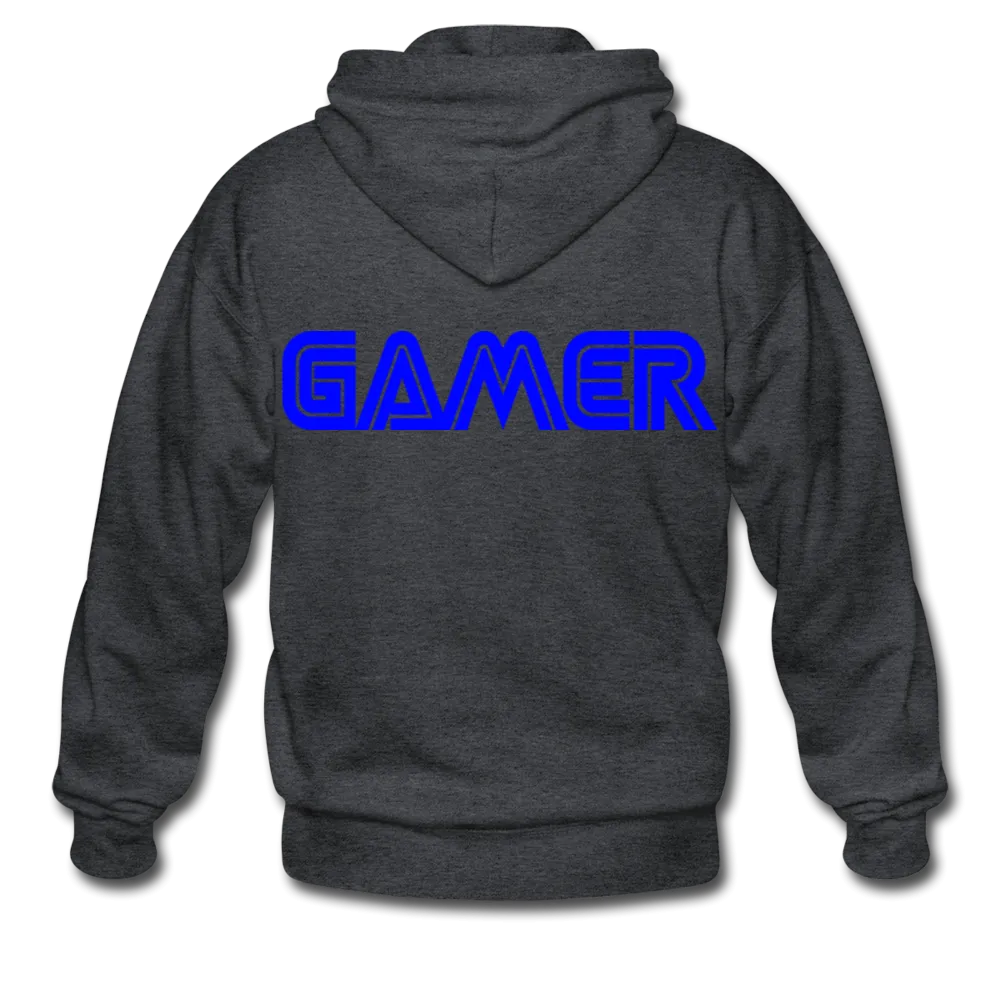 Gamer Word Text Art Gildan Heavy Blend Adult Zip Hoodie