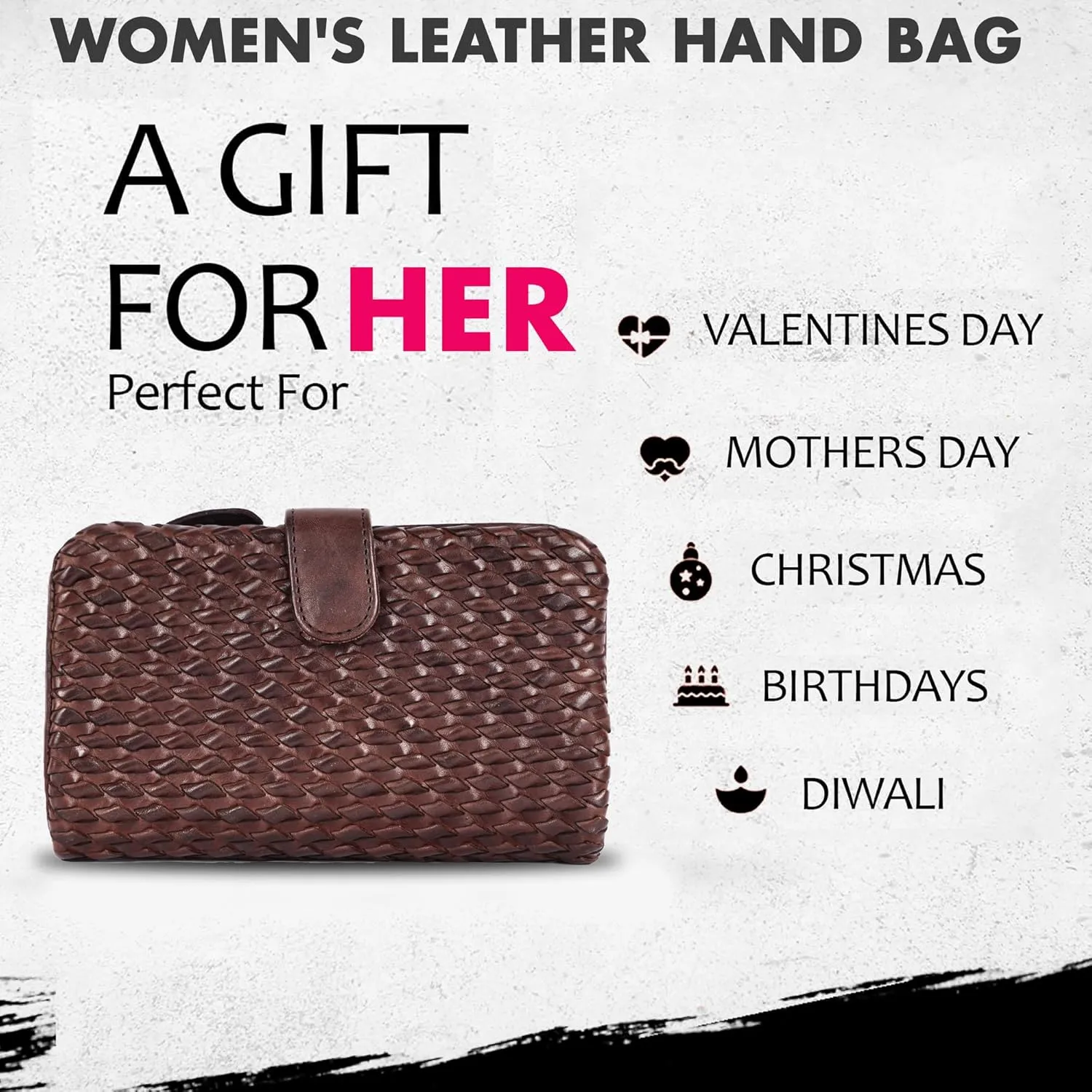 Genuine Leather Wallets for Women, Small Wallet for Ladies Zipper Coin Purse Credit Card Holder with Strap (VL-163-BROWN)