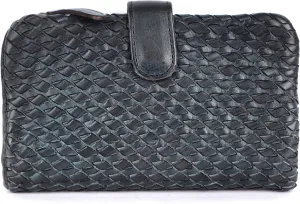 Genuine Leather Wallets for Women, Small Wallet for Ladies Zipper Coin Purse Credit Card Holder with Strap (VL-163-GREY)