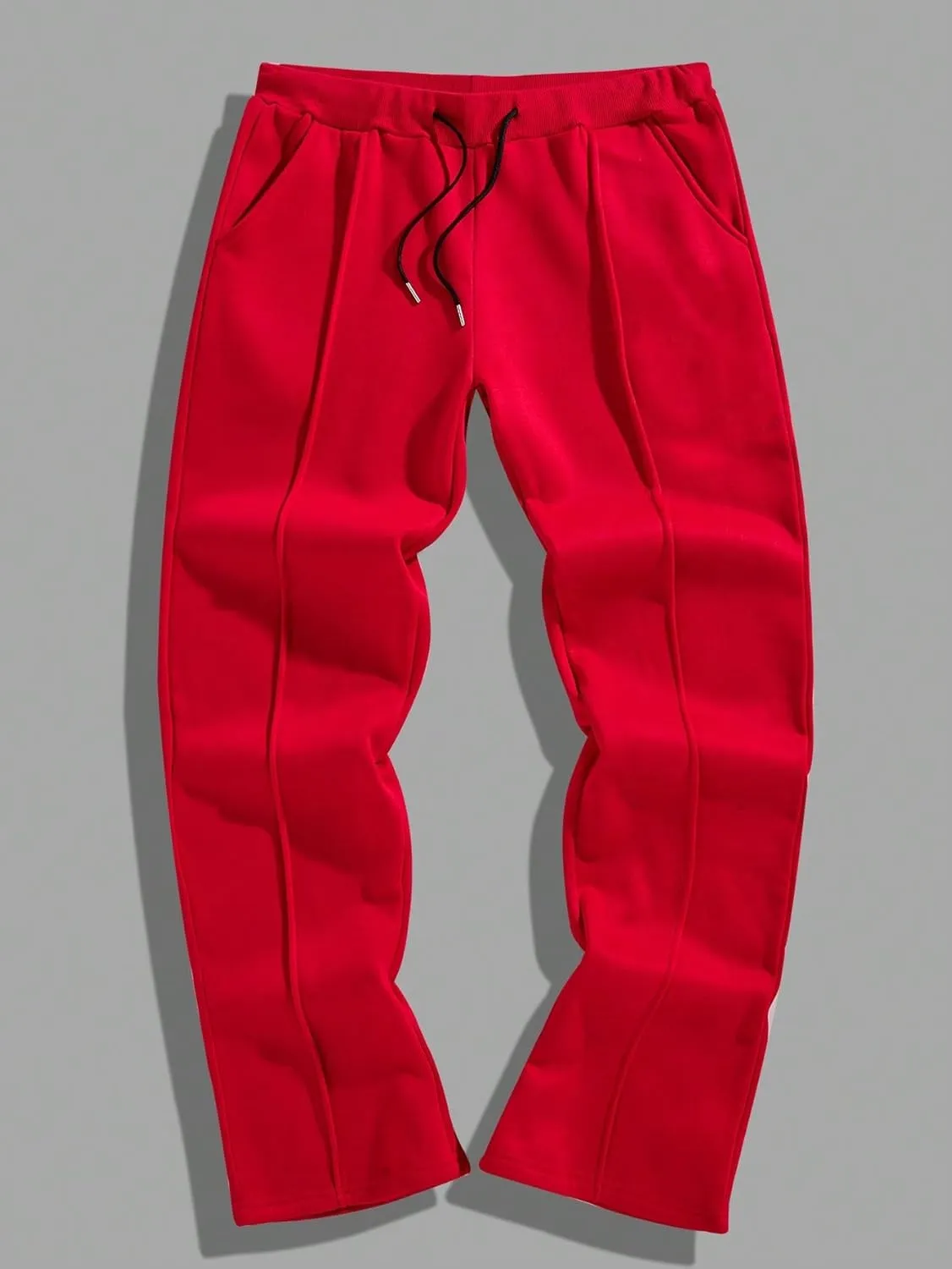 GORGLITTER Men's Letter Graphic Drawstring Waist Pants Stacked Flared Cool Sweatpants with Pockets