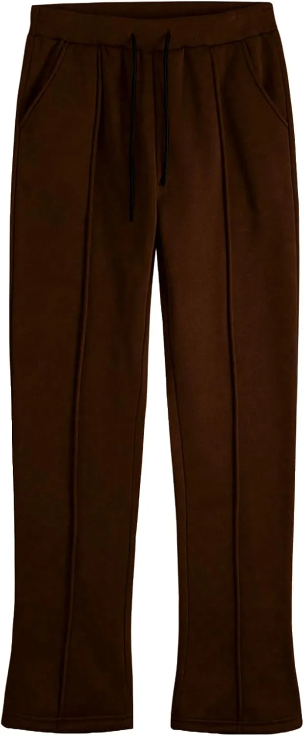 GORGLITTER Men's Letter Graphic Drawstring Waist Pants Stacked Flared Cool Sweatpants with Pockets