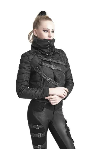 Gothic Jacket with Extended Neck - Black -