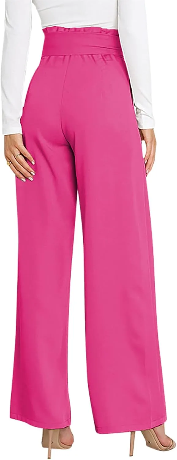 GUOLEZEEV High Waist Wide Leg Pants for Women Business Casual Outfits Dress Pants