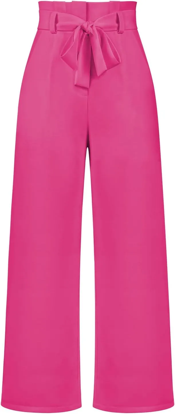 GUOLEZEEV High Waist Wide Leg Pants for Women Business Casual Outfits Dress Pants