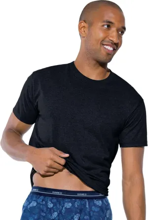 Hanes Men's 4Pack Crew Neck Tagless Black-Grey Undershirts Crewneck T-Shirt S