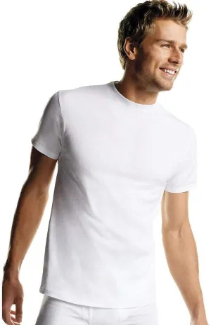 Hanes Men's 6Pack Crew Neck Tagless White Undershirts Crewneck T-Shirts, M