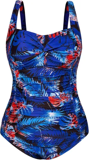 Hanna Nikole Women Plus Size One Piece Swimsuits Tummy Control Bathing Suit Twist Front Ruched Push Up Swimwear
