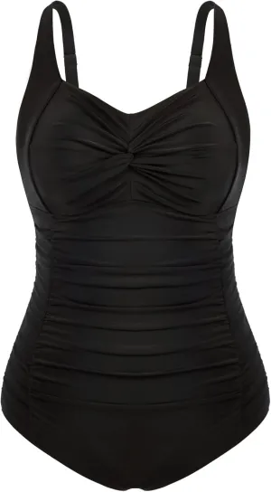 Hanna Nikole Women Plus Size One Piece Swimsuits Tummy Control Bathing Suit Twist Front Ruched Push Up Swimwear