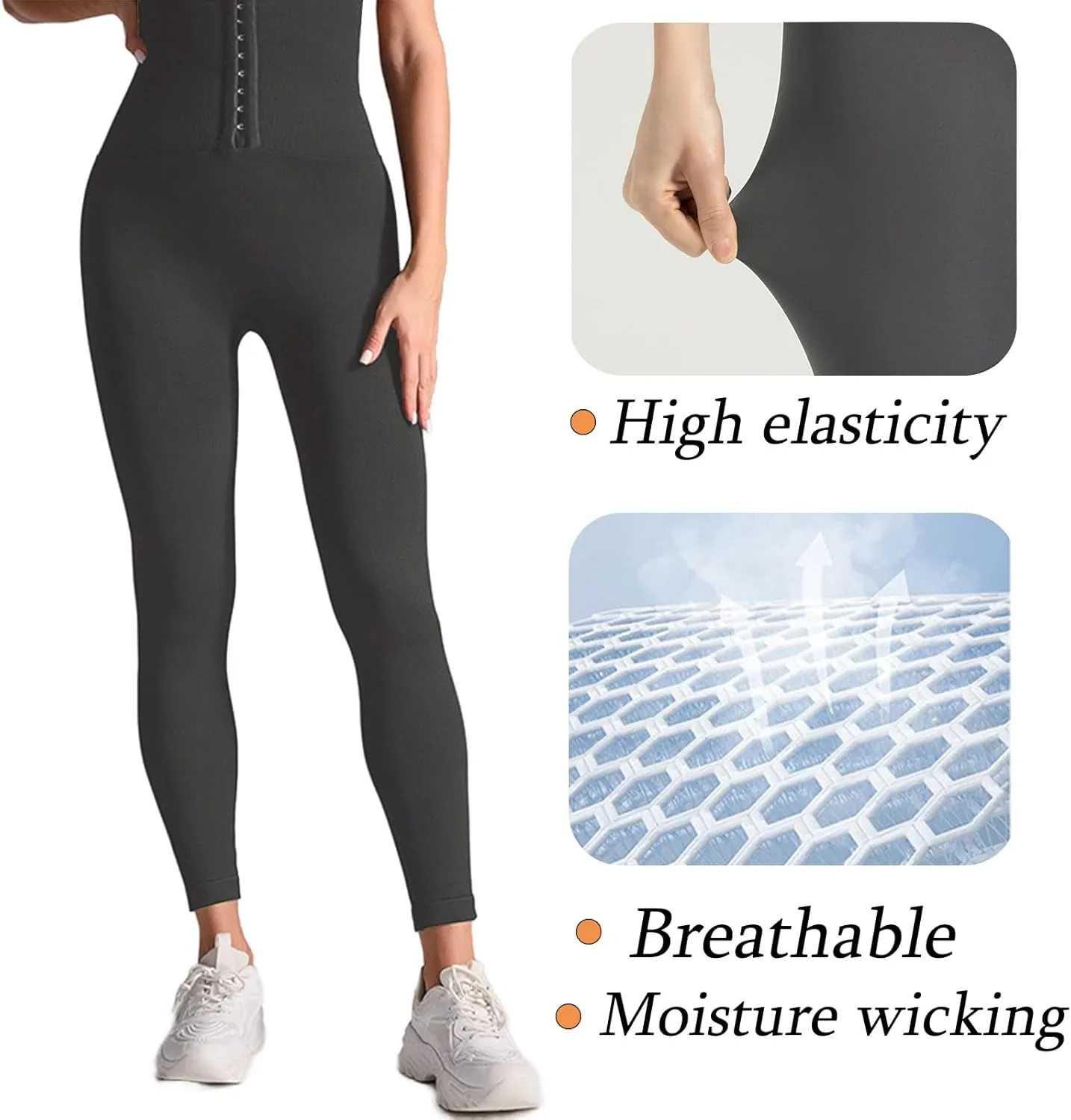 High Waisted Corset Leggings for Women with Magic Waist Shaper Waist Trainer Yoga Pants Tummy Control