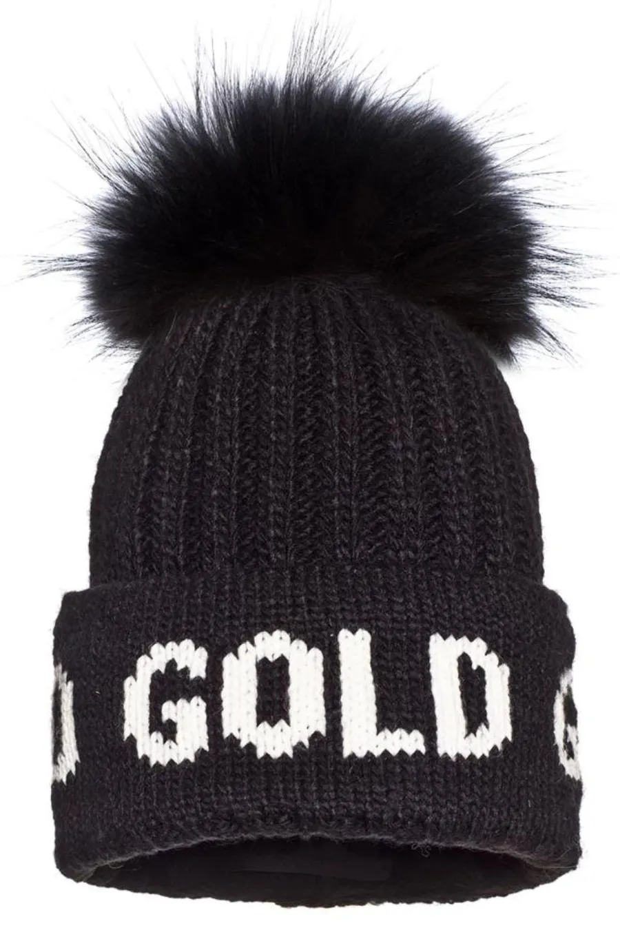 Hodd Beanie Real Pom Black