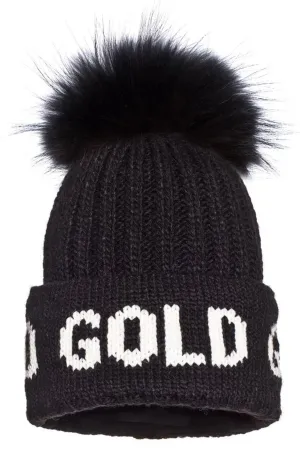 Hodd Beanie Real Pom Black