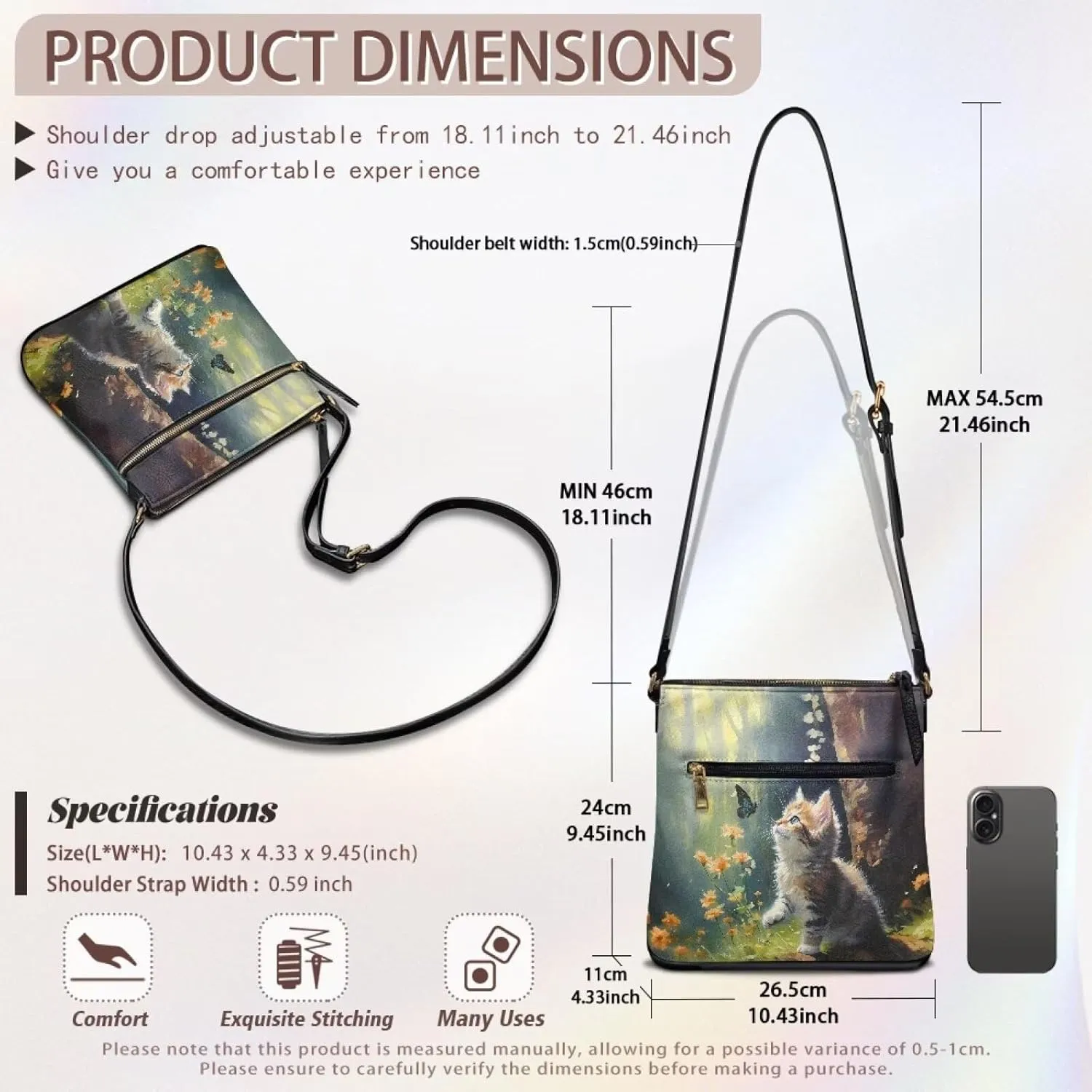 HUGS IDEA Crossbody Bag for Women Leather Handbag Sling Bag Large Hobo Bag Cell Phone Bag