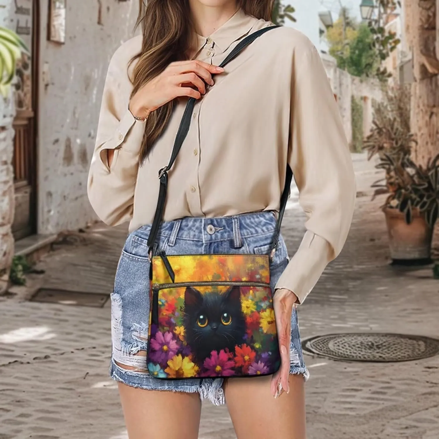 HUGS IDEA Crossbody Bag for Women Leather Handbag Sling Bag Large Hobo Bag Cell Phone Bag