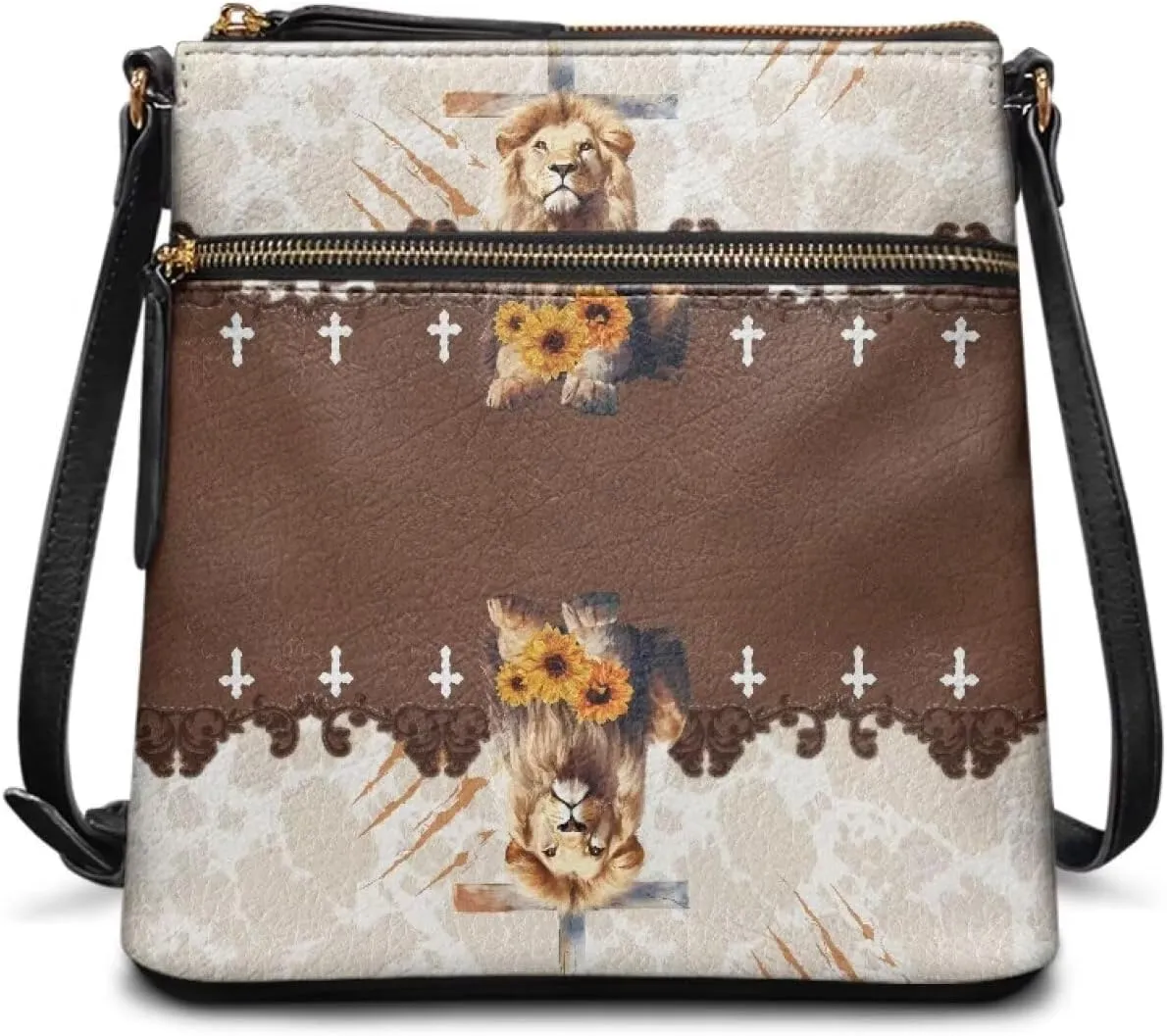 HUGS IDEA Crossbody Bag for Women Leather Purse for Lady Retro Shoulder Bag for Work Travel
