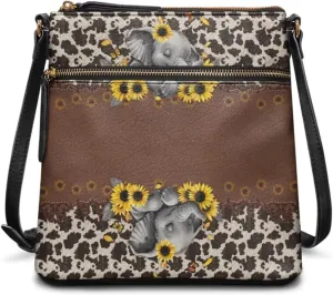 HUGS IDEA Crossbody Bag for Women Leather Purse for Lady Retro Shoulder Bag for Work Travel