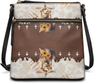 HUGS IDEA Crossbody Bag for Women Leather Purse for Lady Retro Shoulder Bag for Work Travel