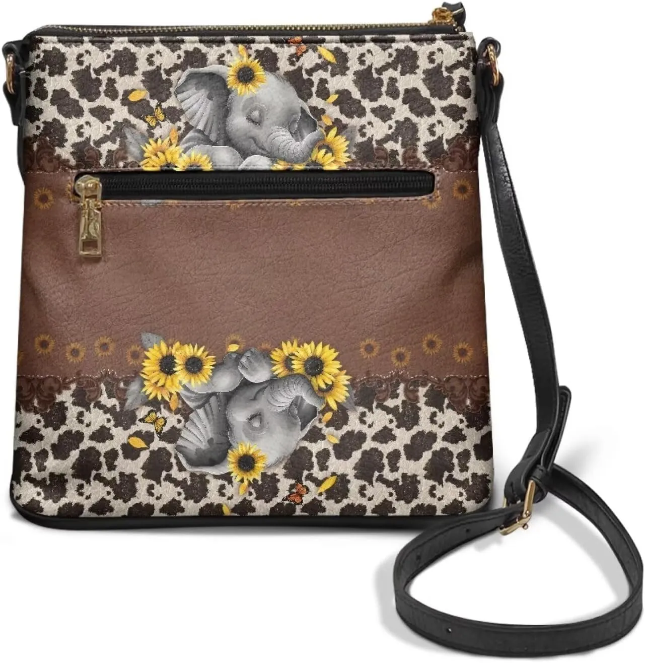 HUGS IDEA Crossbody Bag for Women Leather Purse for Lady Retro Shoulder Bag for Work Travel