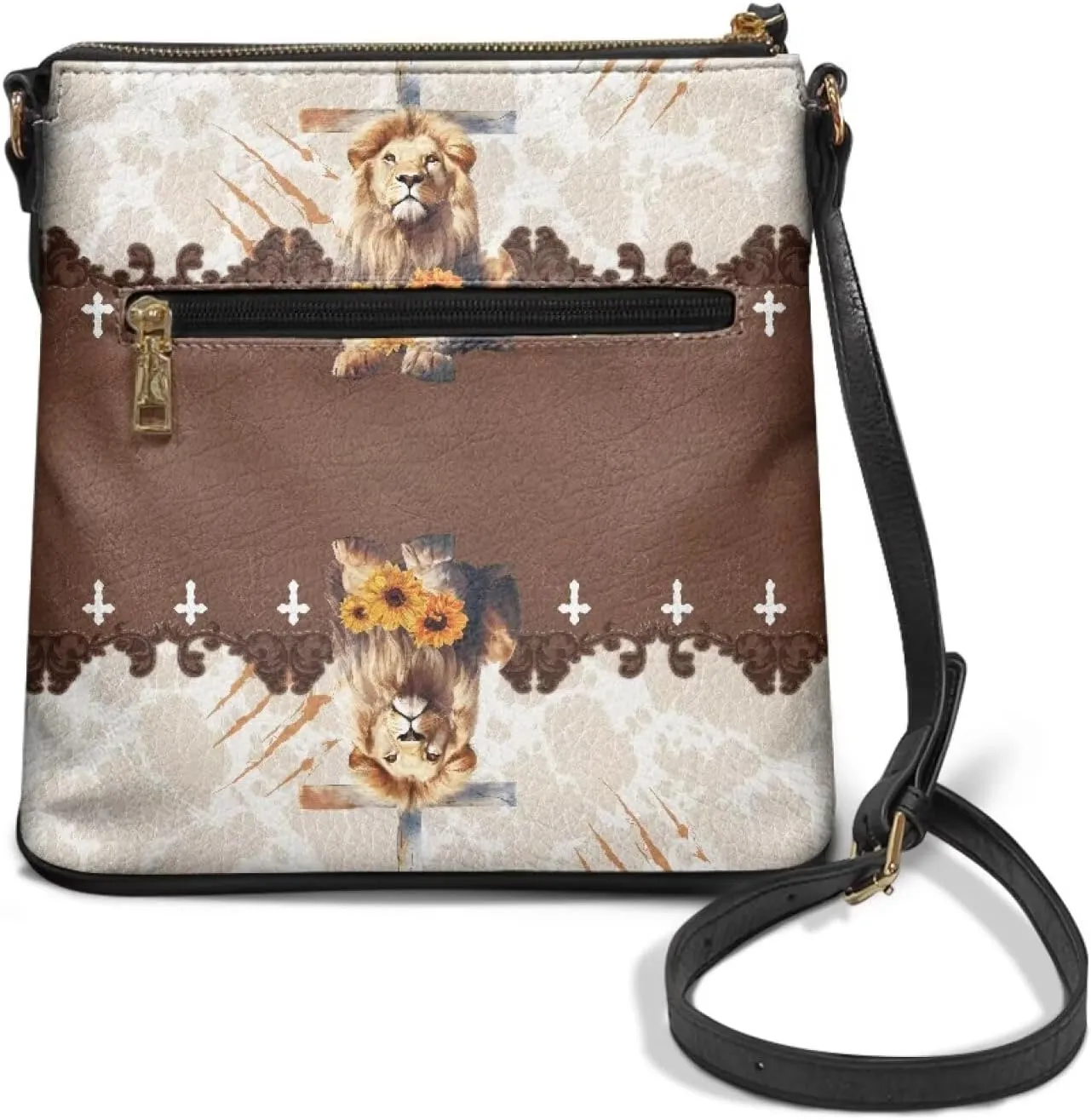 HUGS IDEA Crossbody Bag for Women Leather Purse for Lady Retro Shoulder Bag for Work Travel