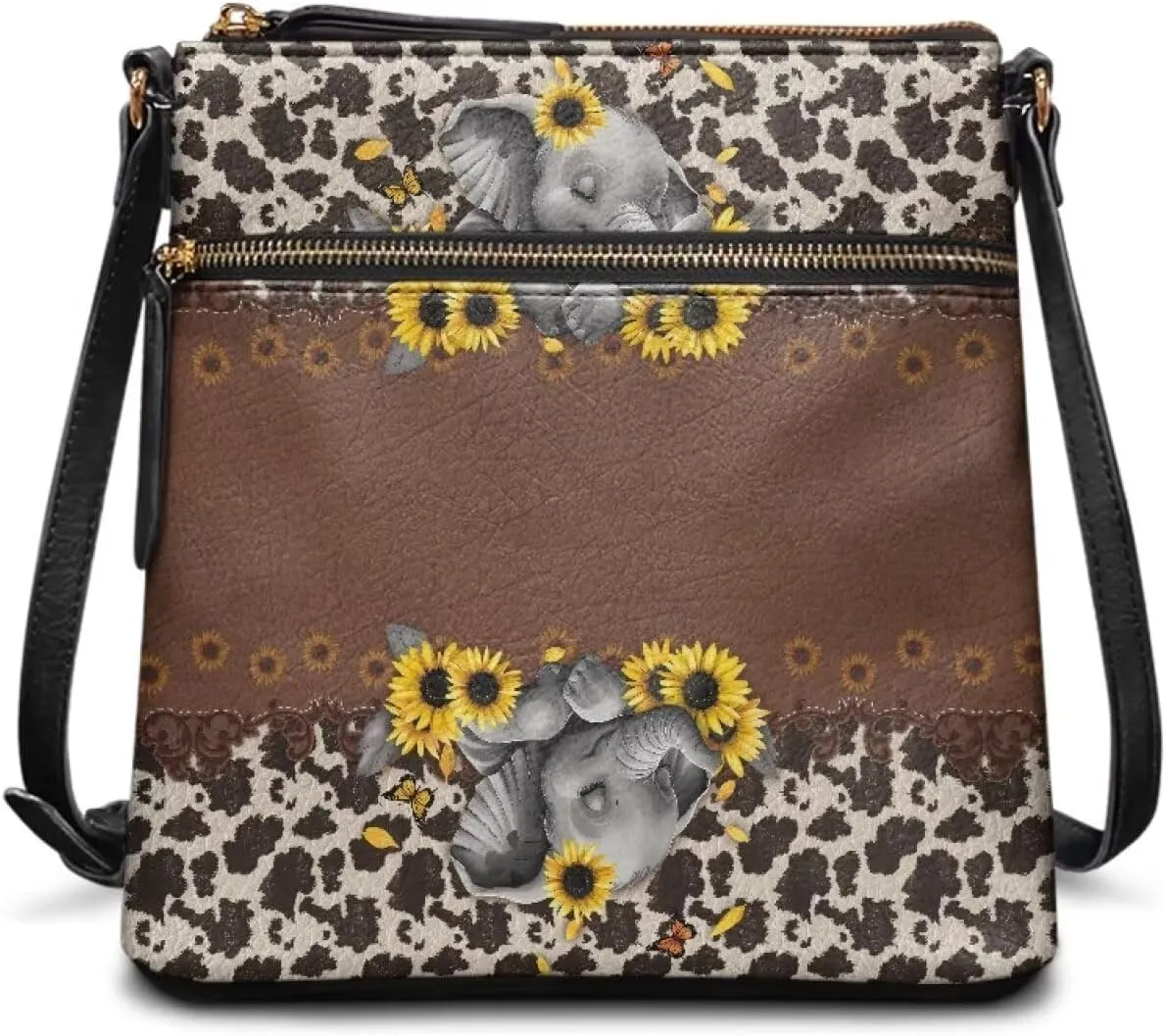 HUGS IDEA Crossbody Bag for Women Leather Purse for Lady Retro Shoulder Bag for Work Travel