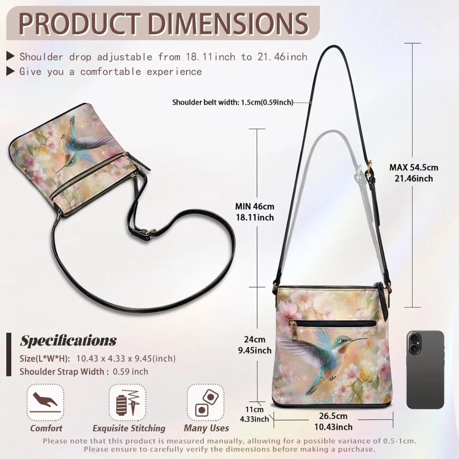 HUGS IDEA Crossbody Purse for Women Leather Satchel Bags Crossbody Shoulder Bag Tote Handbag