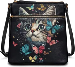 HUGS IDEA Crossbody Purse for Women Leather Satchel Bags Crossbody Shoulder Bag Tote Handbag