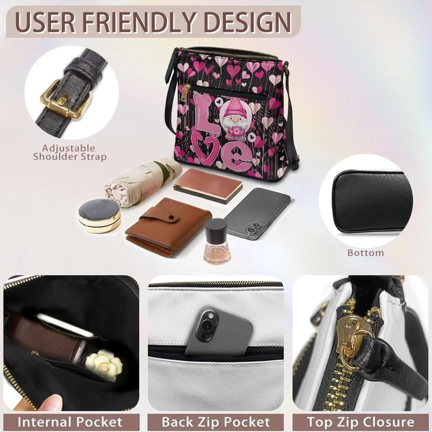 HUGS IDEA Crossbody Purse for Women Leather Satchel Bags fCrossbody Shoulder BagTote Handbag