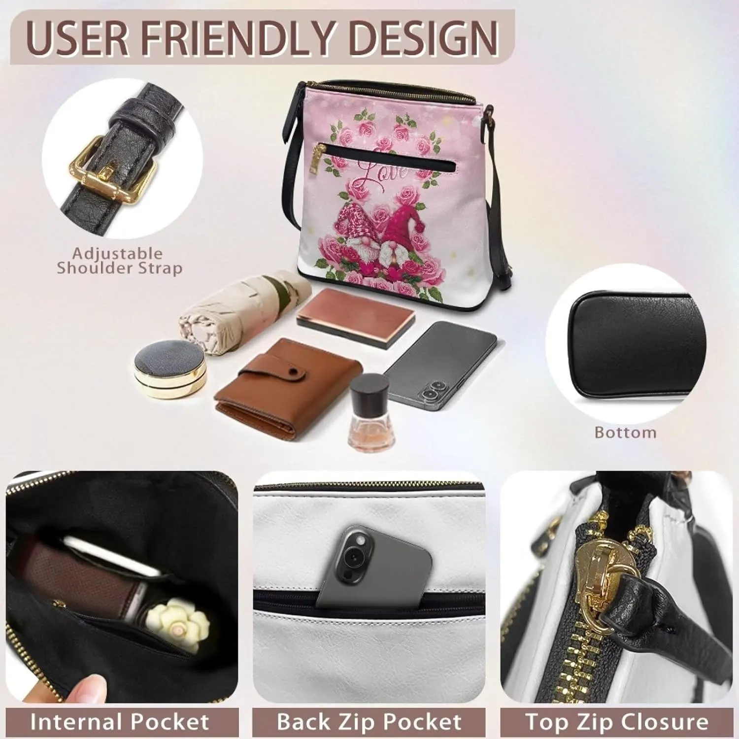 HUGS IDEA Crossbody Purse for Women Leather Satchel Bags fCrossbody Shoulder BagTote Handbag