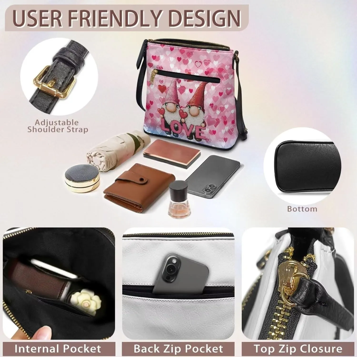 HUGS IDEA Crossbody Purse for Women Leather Satchel Bags fCrossbody Shoulder BagTote Handbag