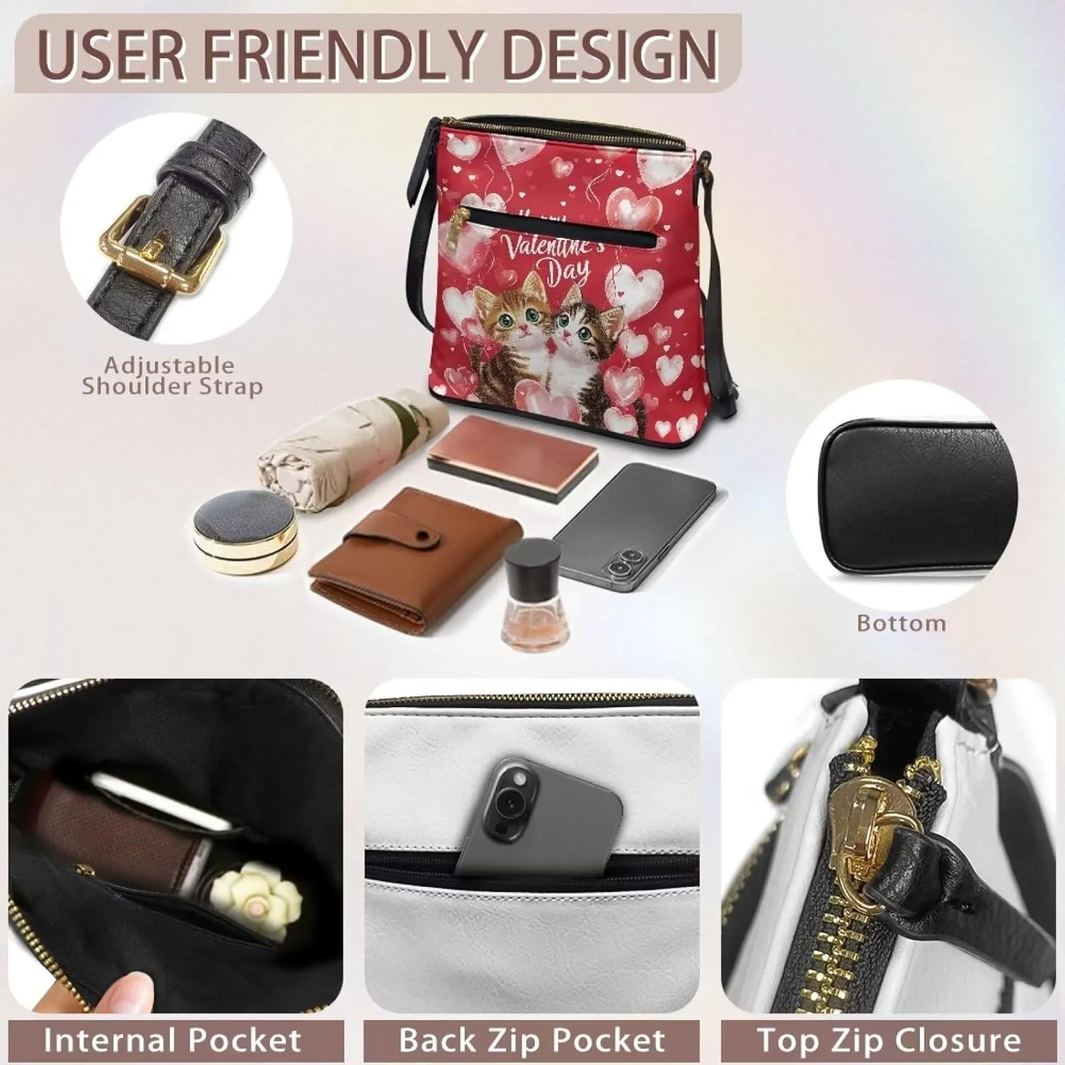 HUGS IDEA Crossbody Purse for Women Leather Satchel Bags fCrossbody Shoulder BagTote Handbag