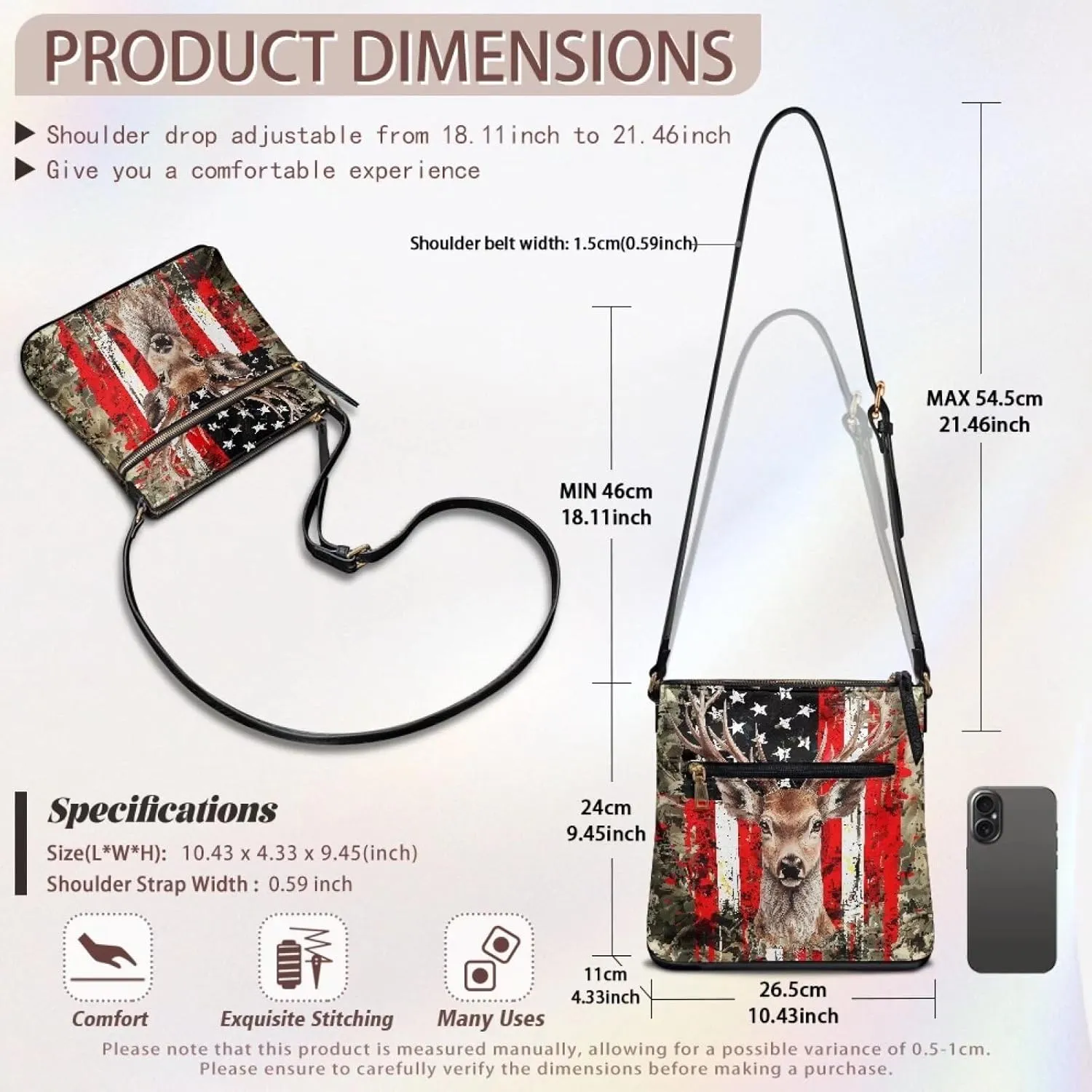 HUGS IDEA Crossbody Purse for Women,Lightweight Crossbody Bag Soft Leather Women's Shoulder Handbags