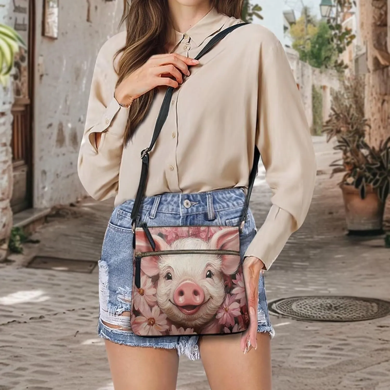 HUGS IDEA Crossbody Shoulder Handbags Crossbody Purse Large Size Sling Bags Leather Tote Hand Bags