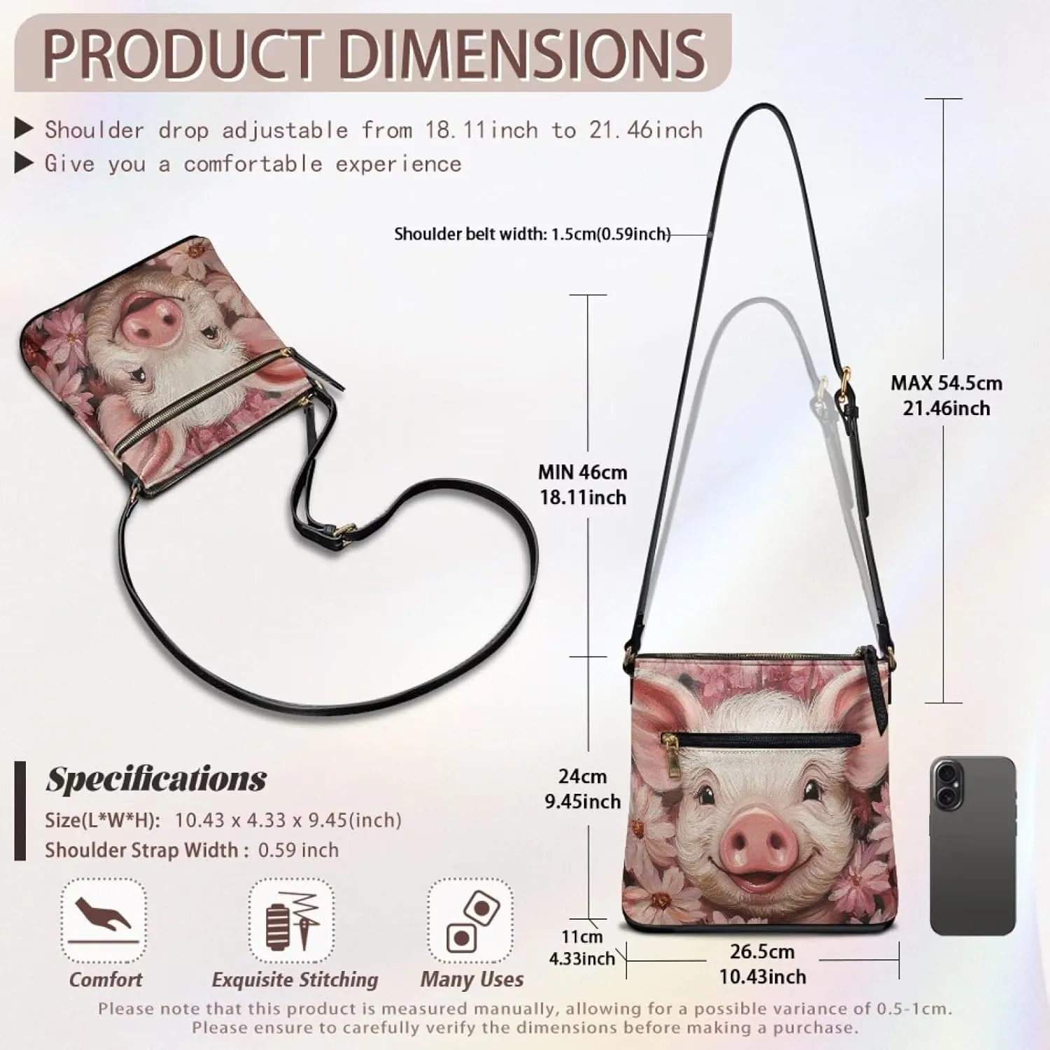 HUGS IDEA Crossbody Shoulder Handbags Crossbody Purse Large Size Sling Bags Leather Tote Hand Bags