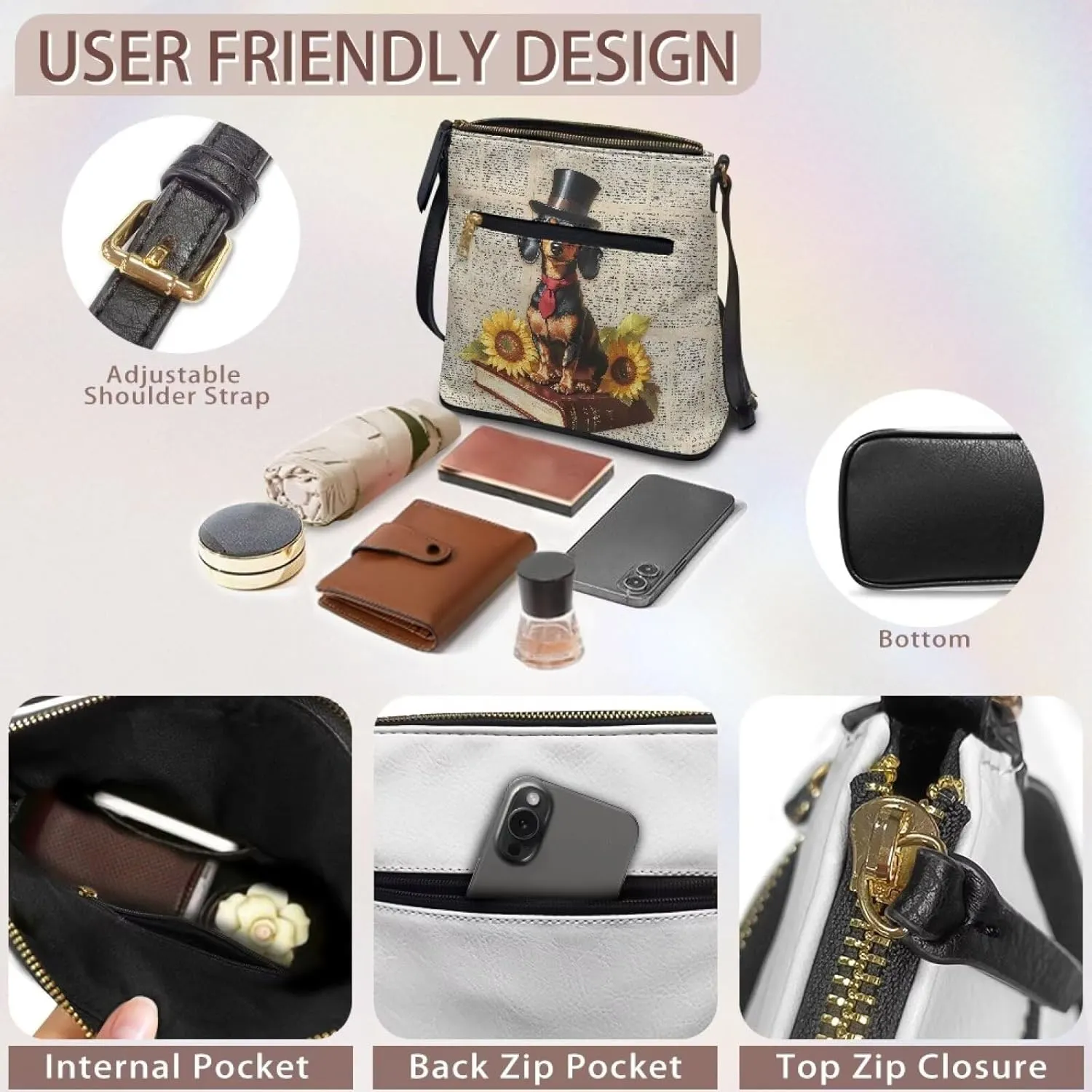 HUGS IDEA Genuine Leather Shoulder Bag for Women Stylish Hobo Handbags Crossbody Bags for Lady