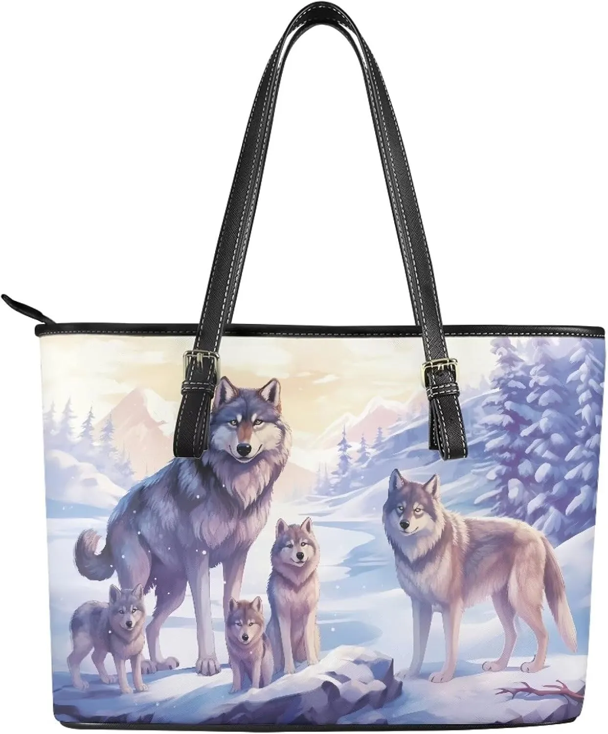 HUGS IDEA Leather Shoulder Bag Large Tote Bag for Women Work Saddle Bag Fashion Handbag Purse