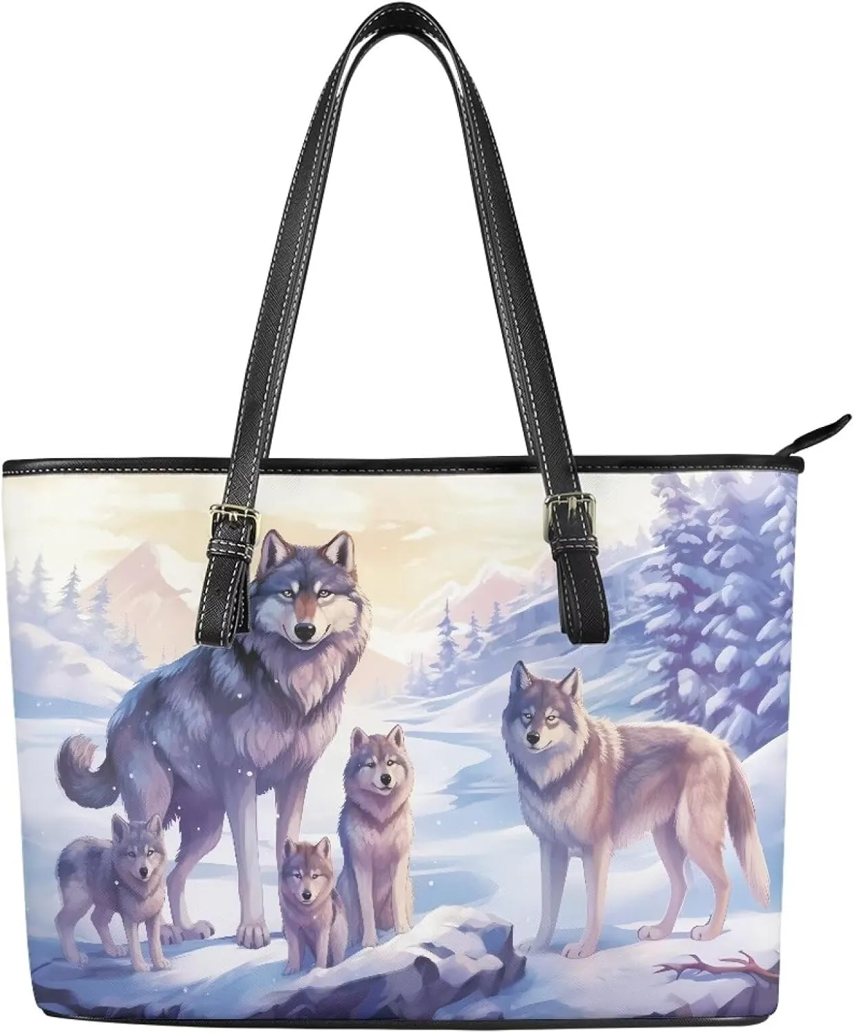 HUGS IDEA Leather Shoulder Bag Large Tote Bag for Women Work Saddle Bag Fashion Handbag Purse