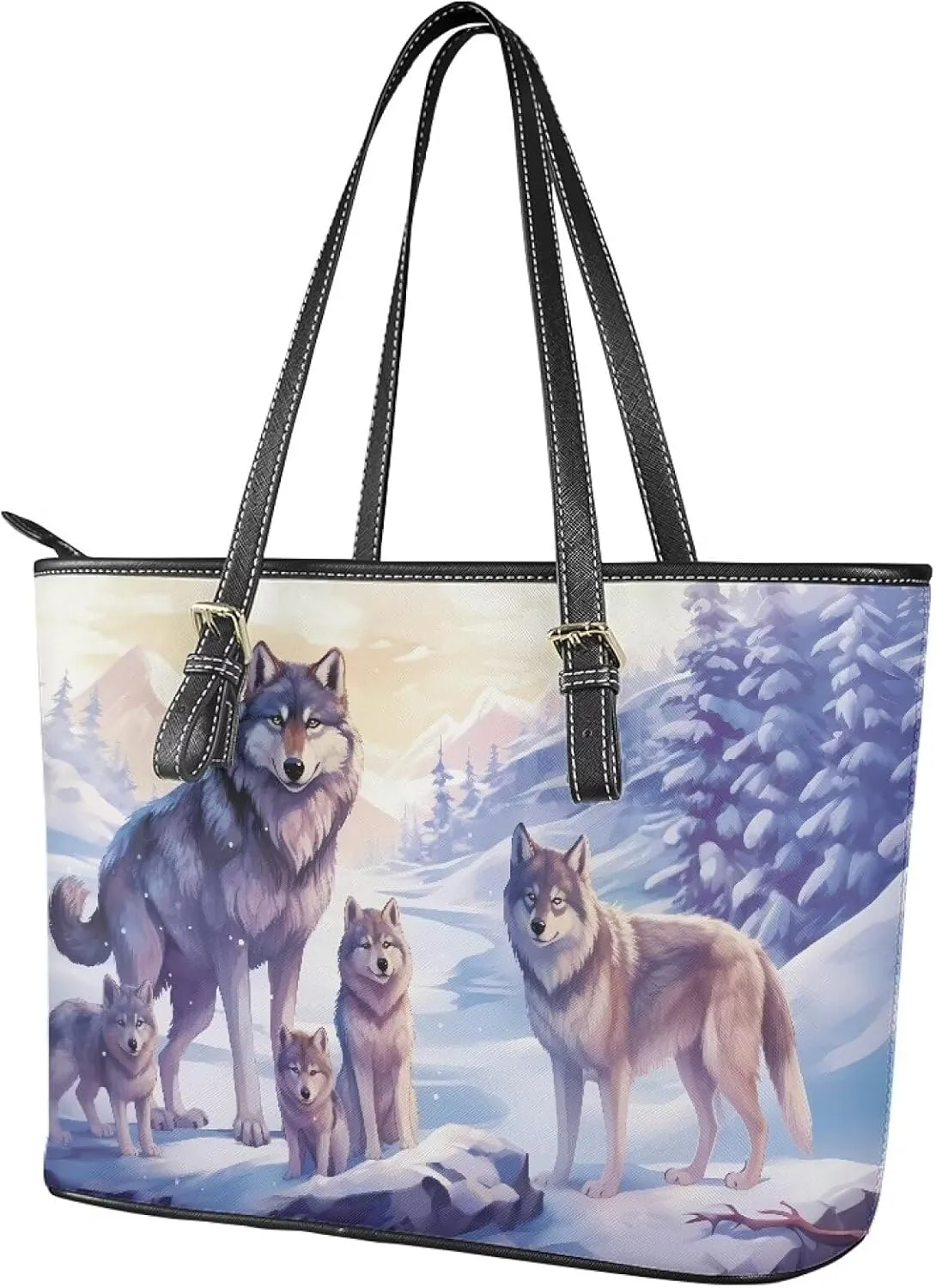 HUGS IDEA Leather Shoulder Bag Large Tote Bag for Women Work Saddle Bag Fashion Handbag Purse