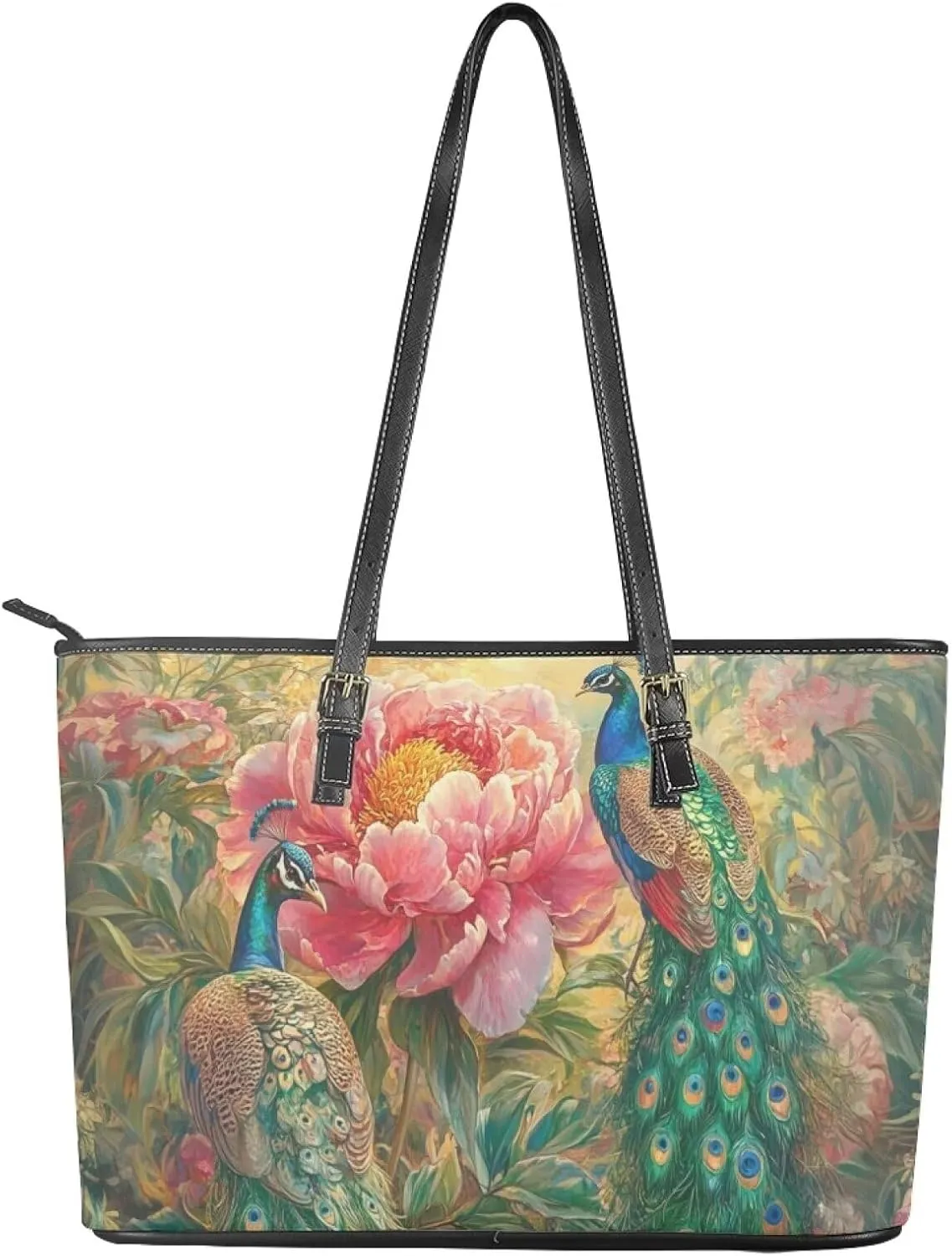 HUGS IDEA Leather Shoulder Bag Large Tote Bag for Women Work Saddle Bag Fashion Handbag Purse