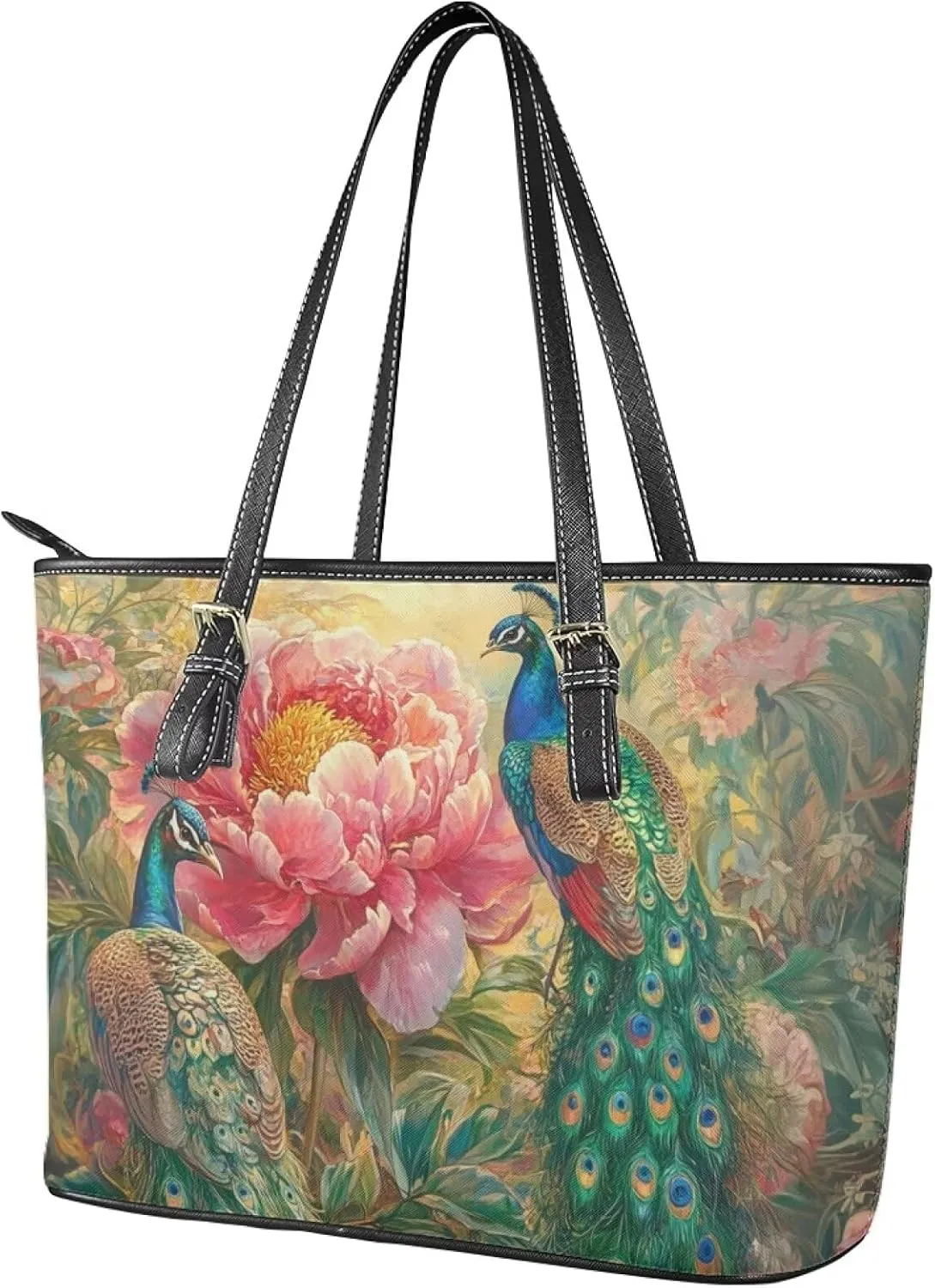 HUGS IDEA Leather Shoulder Bag Large Tote Bag for Women Work Saddle Bag Fashion Handbag Purse
