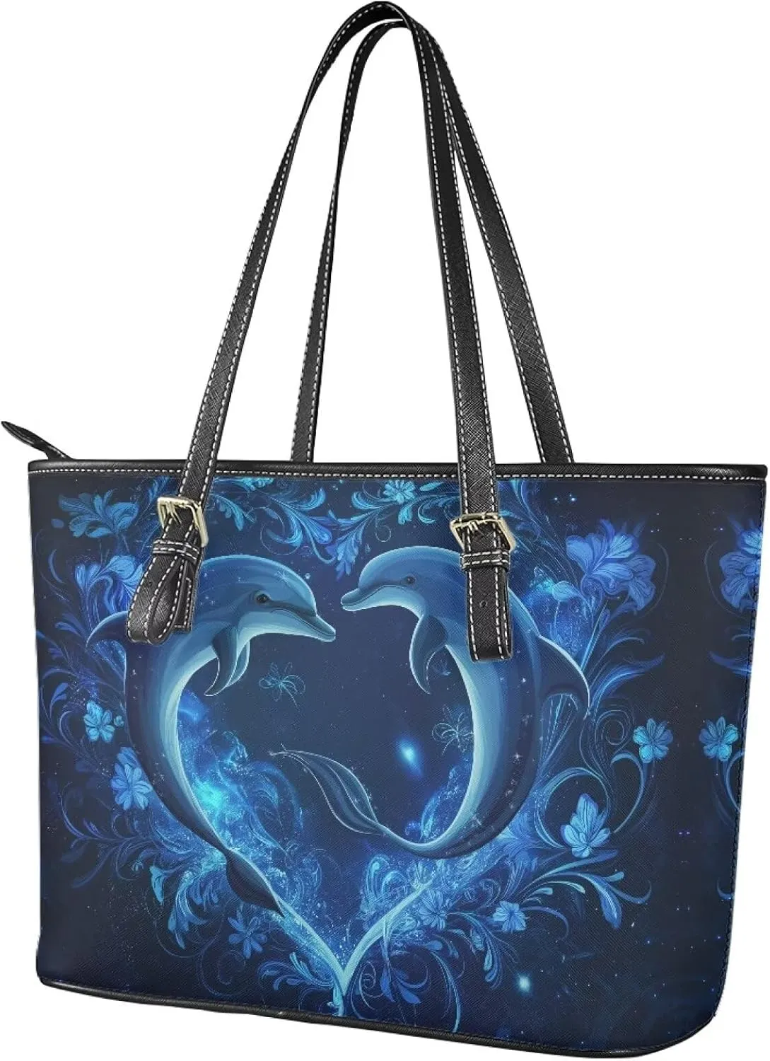 HUGS IDEA Leather Tote Bag for Women Shoulder Purse for Lady Leather Handbag for Travel Work