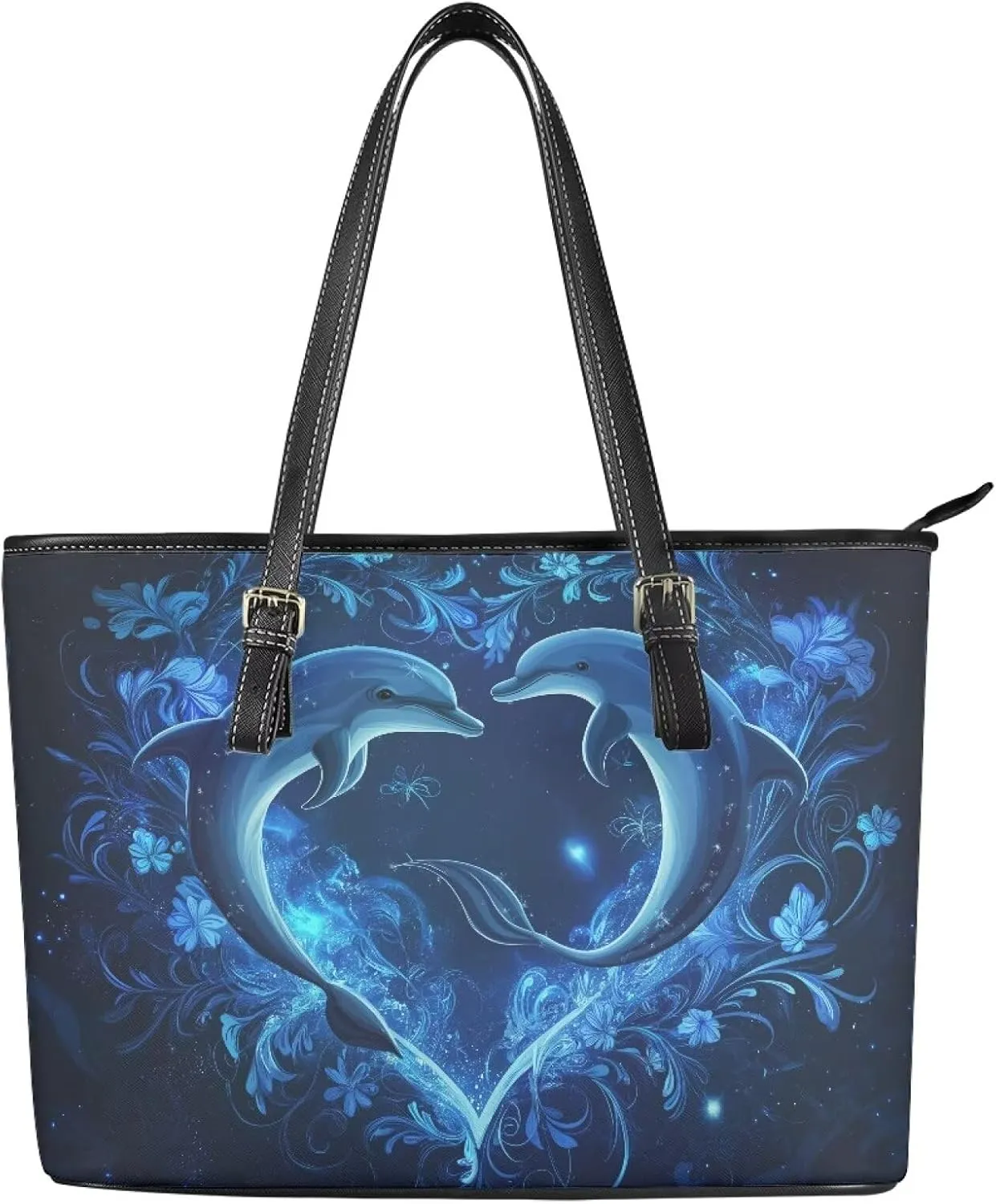 HUGS IDEA Leather Tote Bag for Women Shoulder Purse for Lady Leather Handbag for Travel Work