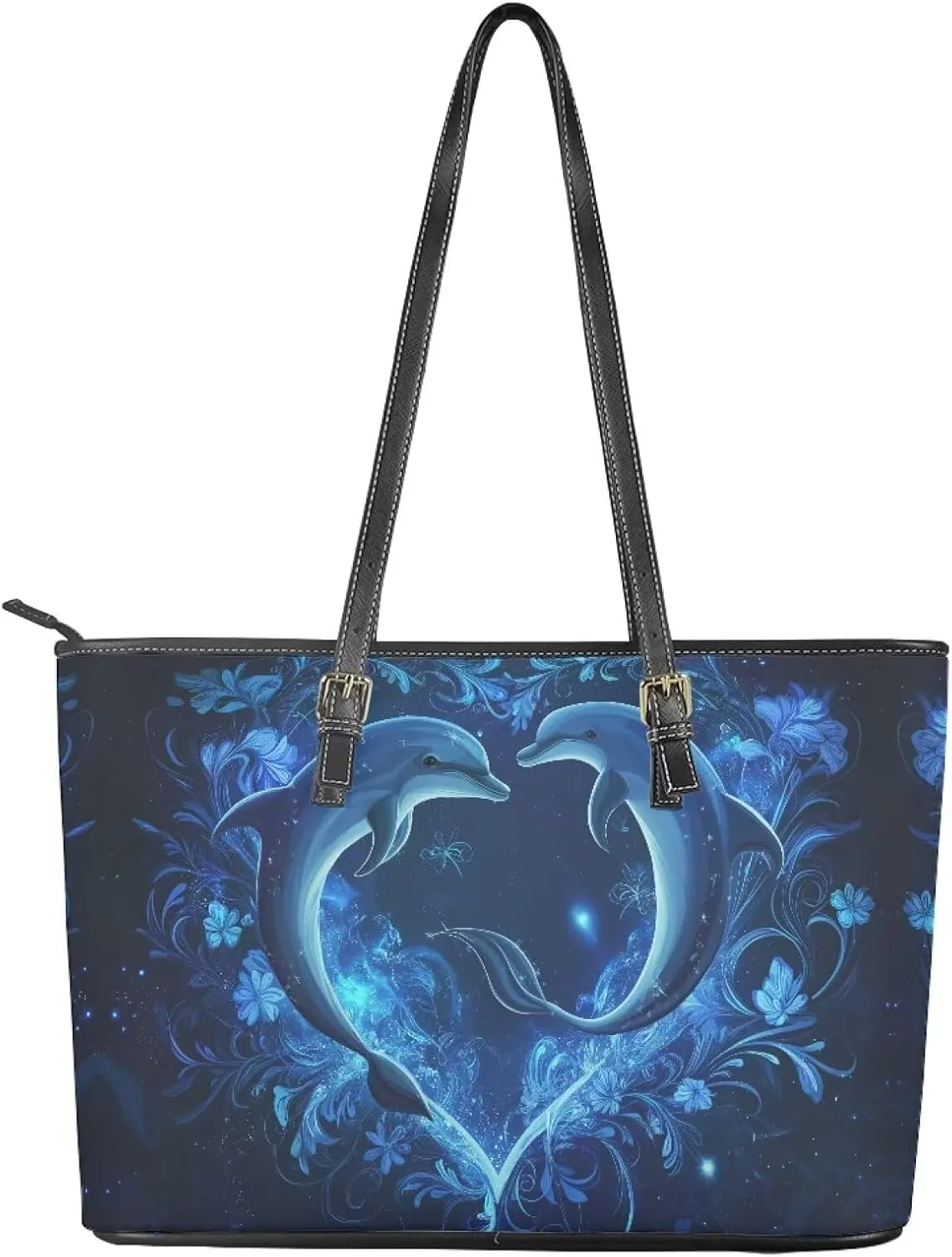 HUGS IDEA Leather Tote Bag for Women Shoulder Purse for Lady Leather Handbag for Travel Work