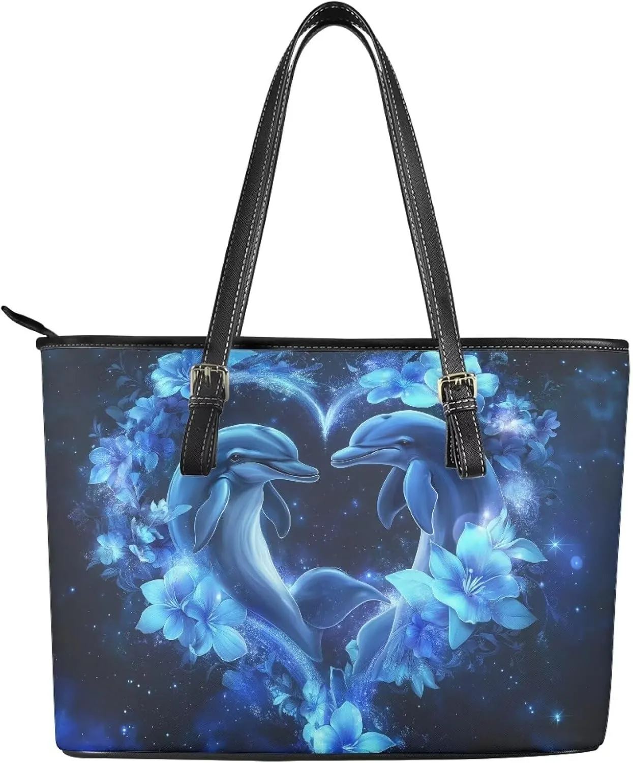 HUGS IDEA Leather Tote Bag for Women Shoulder Purse for Lady Leather Handbag for Travel Work