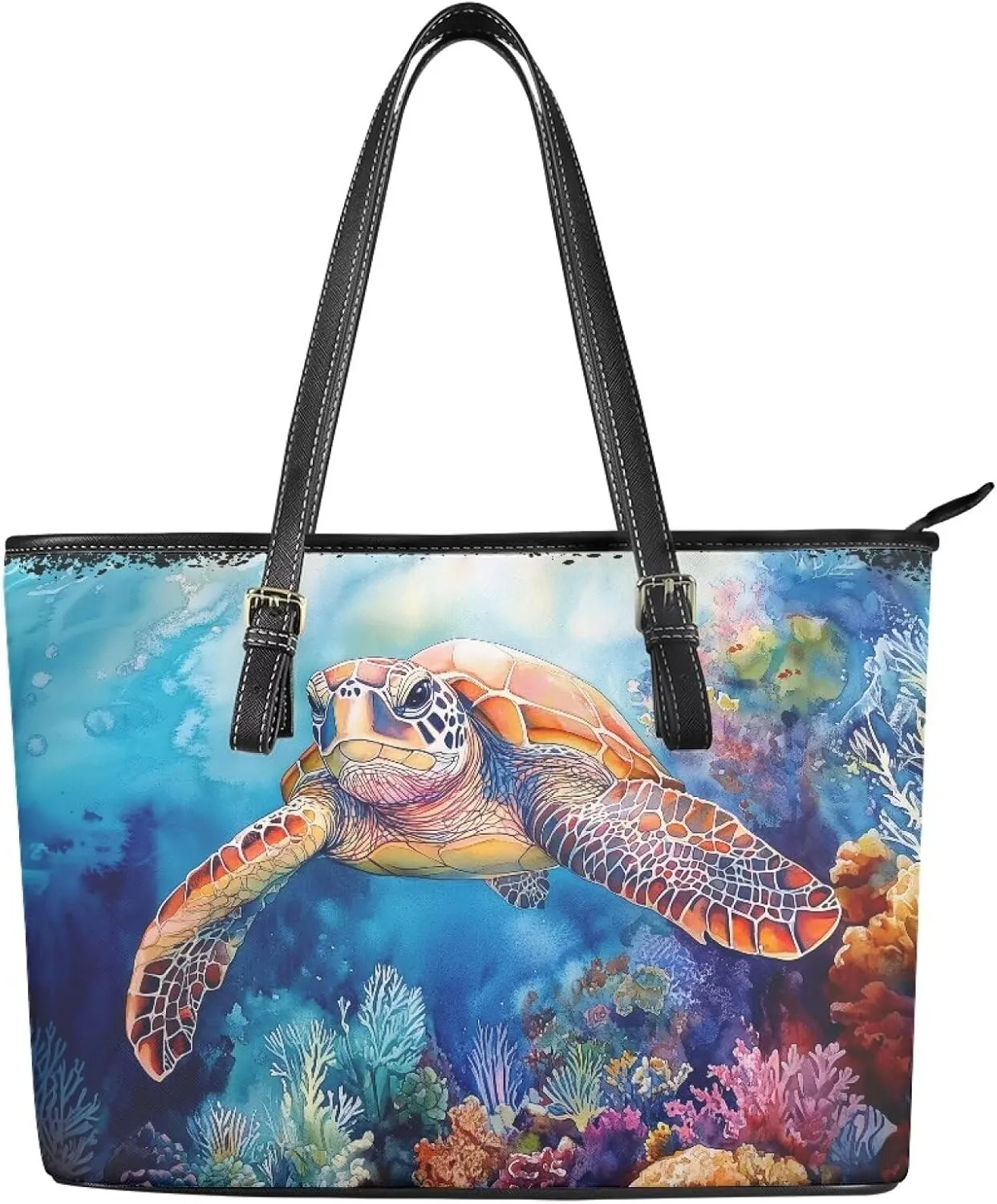 HUGS IDEA Leather Tote Bag for Women Shoulder Purse for Lady Leather Handbag for Travel Work