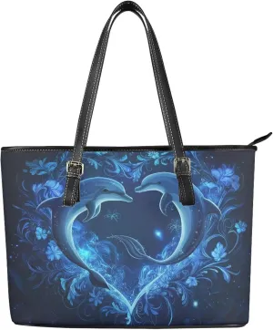 HUGS IDEA Leather Tote Bag for Women Shoulder Purse for Lady Leather Handbag for Travel Work