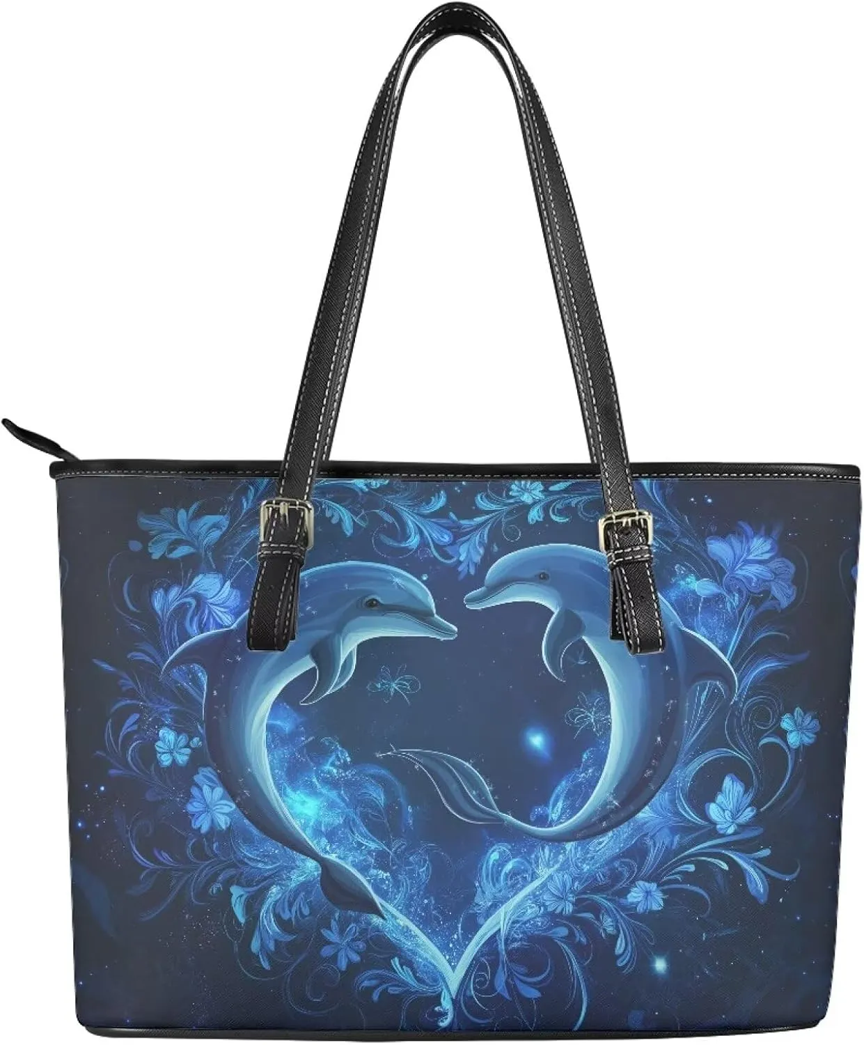 HUGS IDEA Leather Tote Bag for Women Shoulder Purse for Lady Leather Handbag for Travel Work