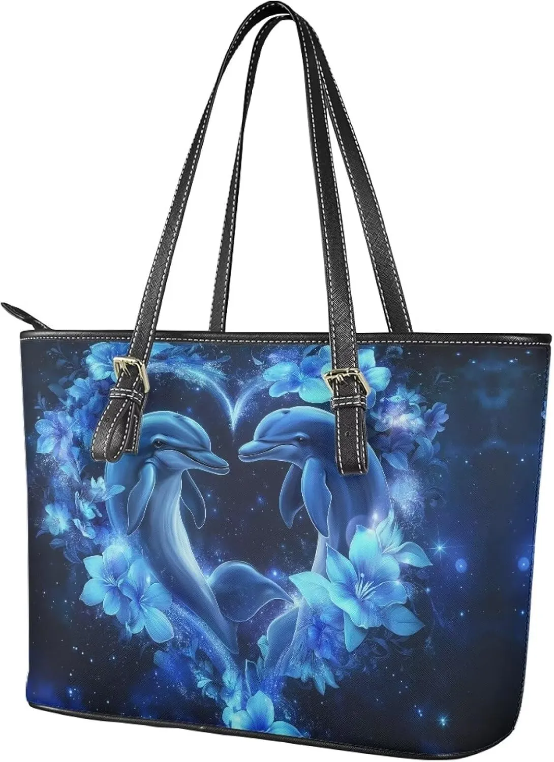 HUGS IDEA Leather Tote Bag for Women Shoulder Purse for Lady Leather Handbag for Travel Work