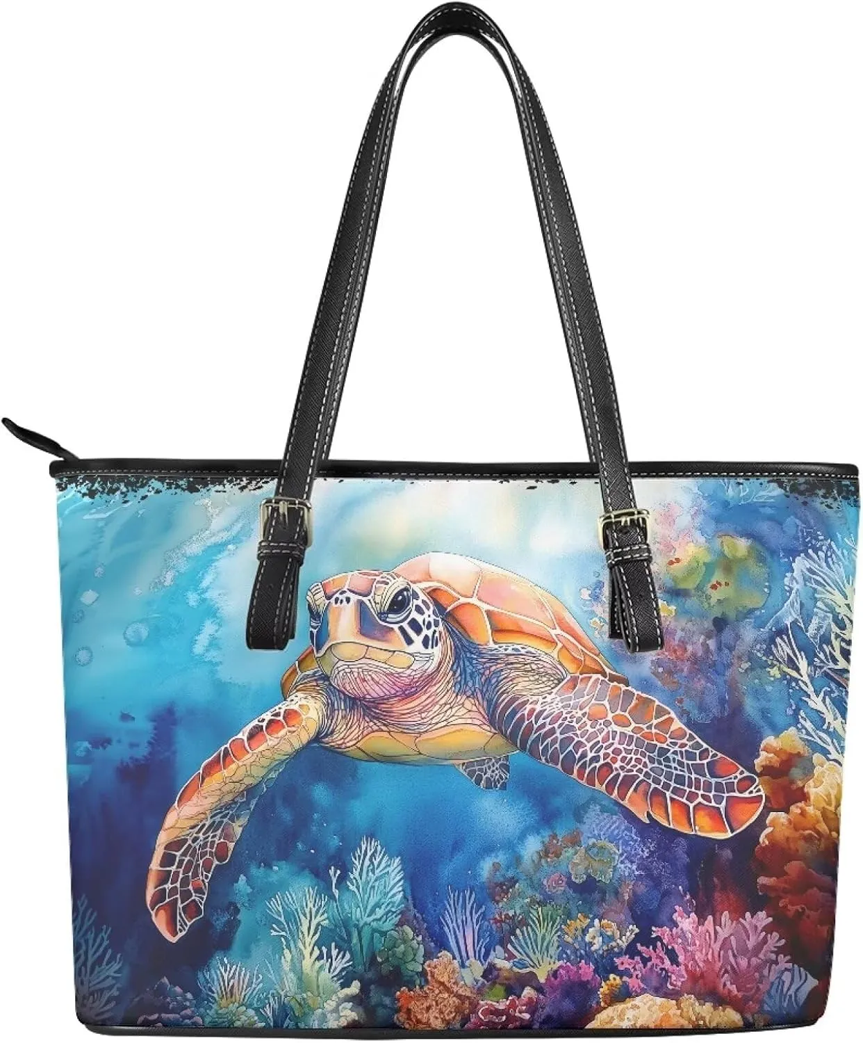 HUGS IDEA Leather Tote Bag for Women Shoulder Purse for Lady Leather Handbag for Travel Work