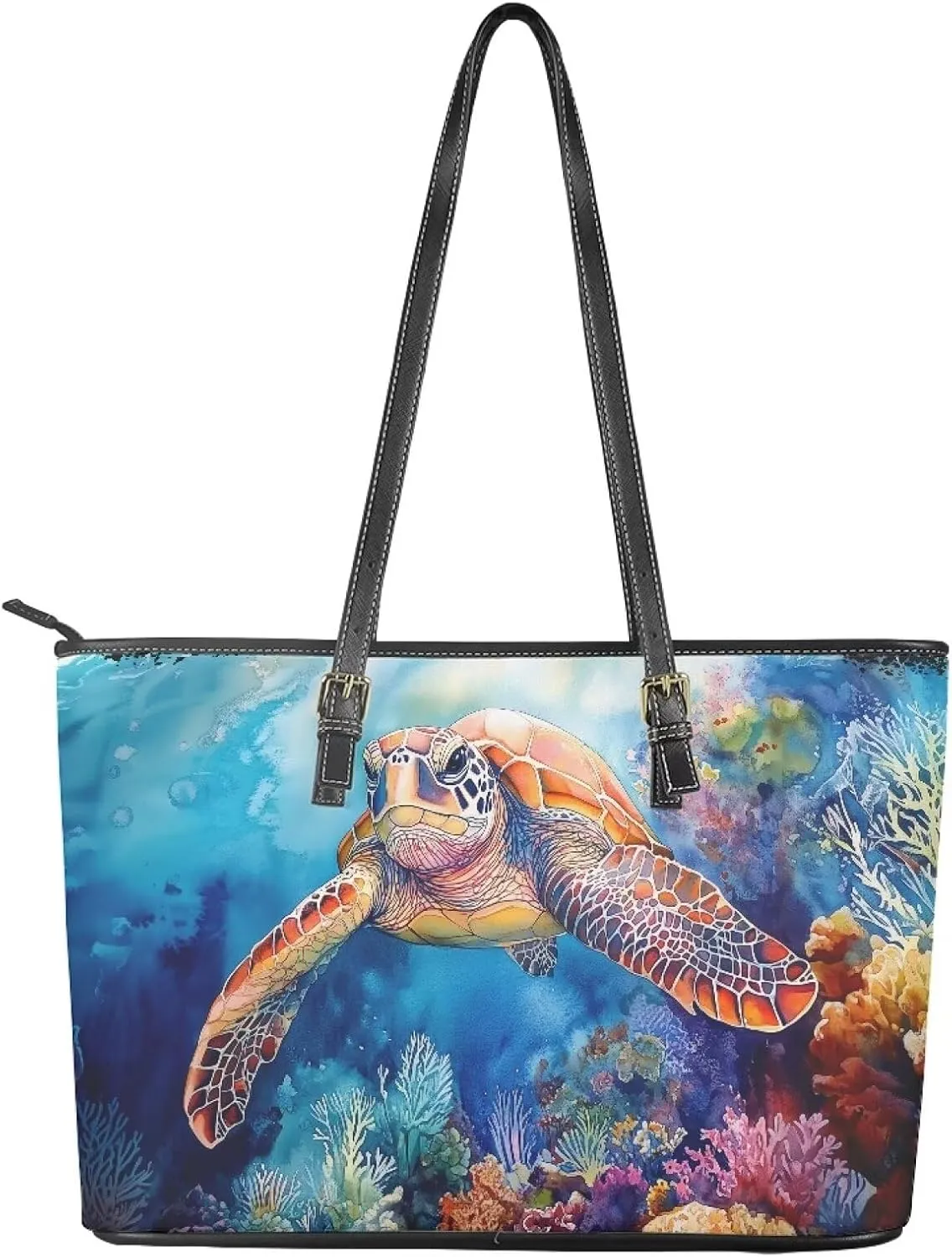 HUGS IDEA Leather Tote Bag for Women Shoulder Purse for Lady Leather Handbag for Travel Work